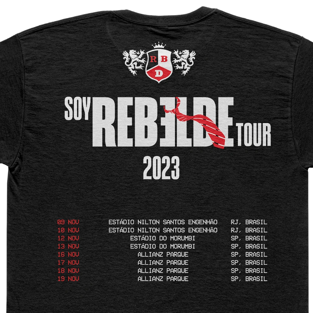 Camiseta RBD Rebelde Tour 2023 Costas