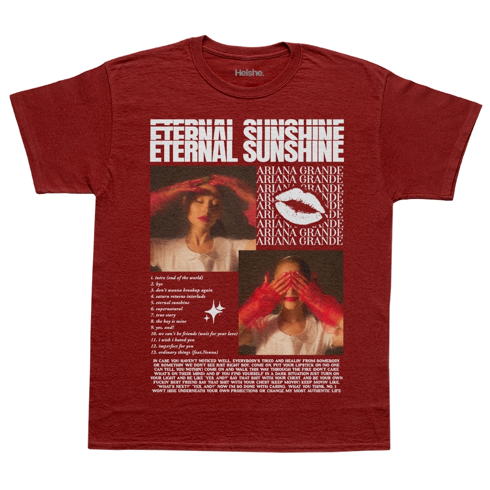 Camiseta Ariana Grande Eternal Sunshine (Tracklist)